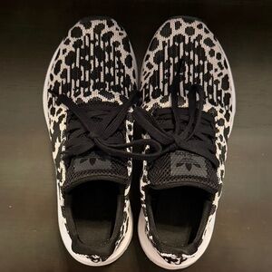Adidas Black and White Leopard Sneakers 7.5
